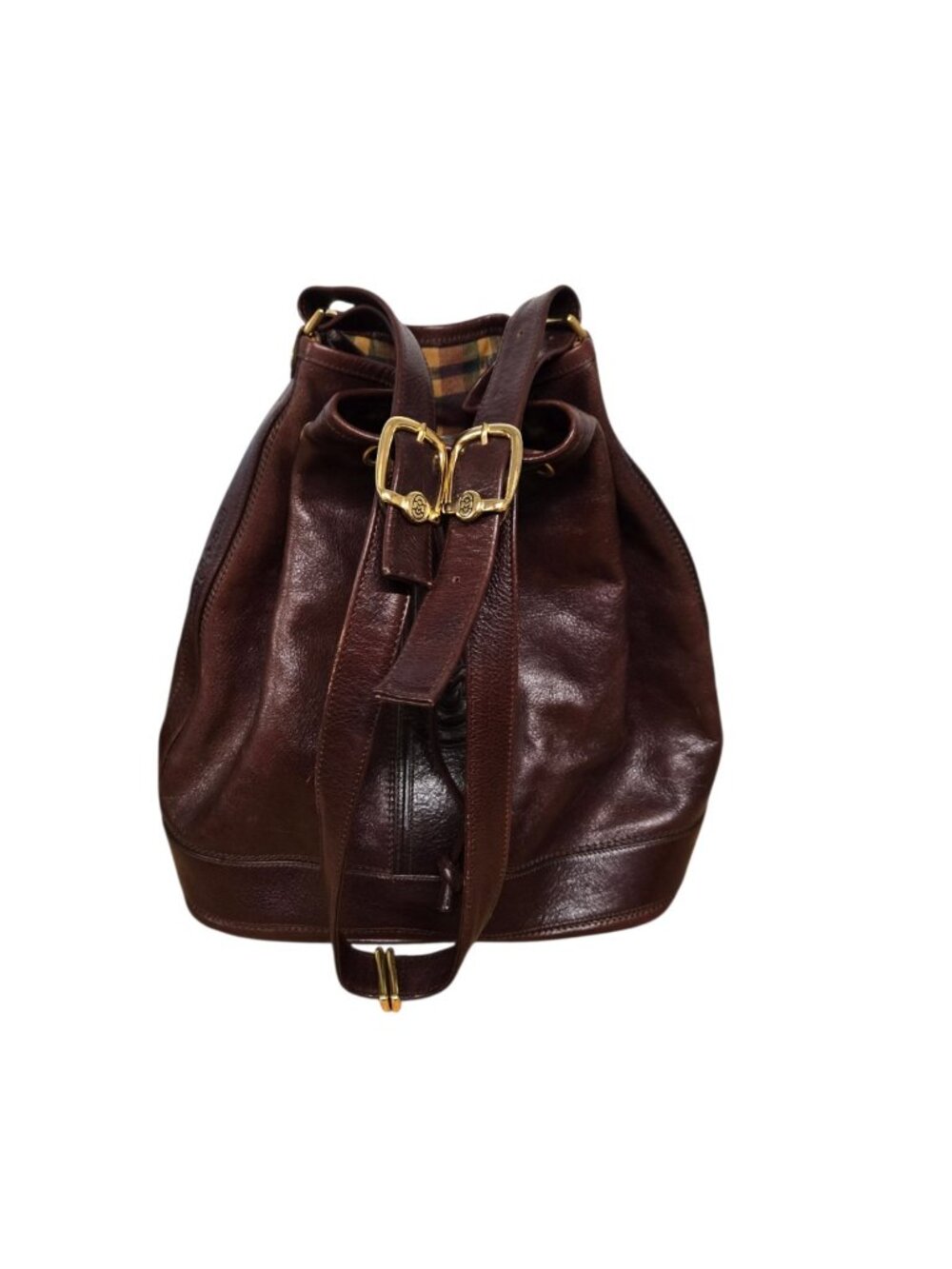 Vintage Marino Orlandi Leather Bucket Bag Made in Italy Brown Drawstring Purse - Picture 6 of 12